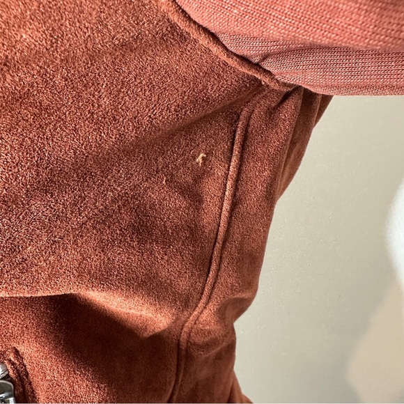 SL8 by Blank NYC Rust Brown Soft Faux Suede Zipper Moto Jacket small - Picture 4 of 7